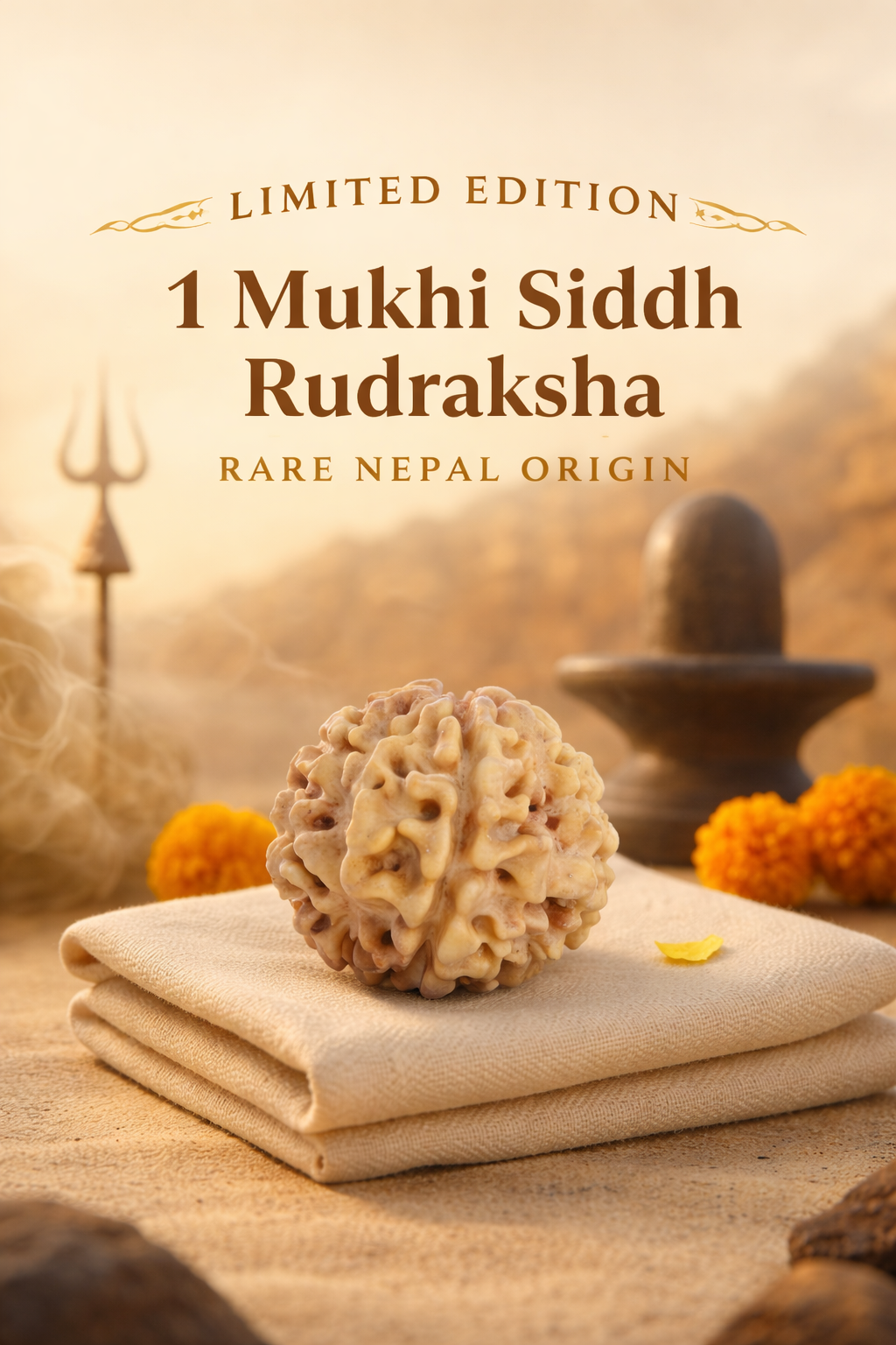 1 Mukhi Rudraksha Nepal Origin - 17mm to 22mm
