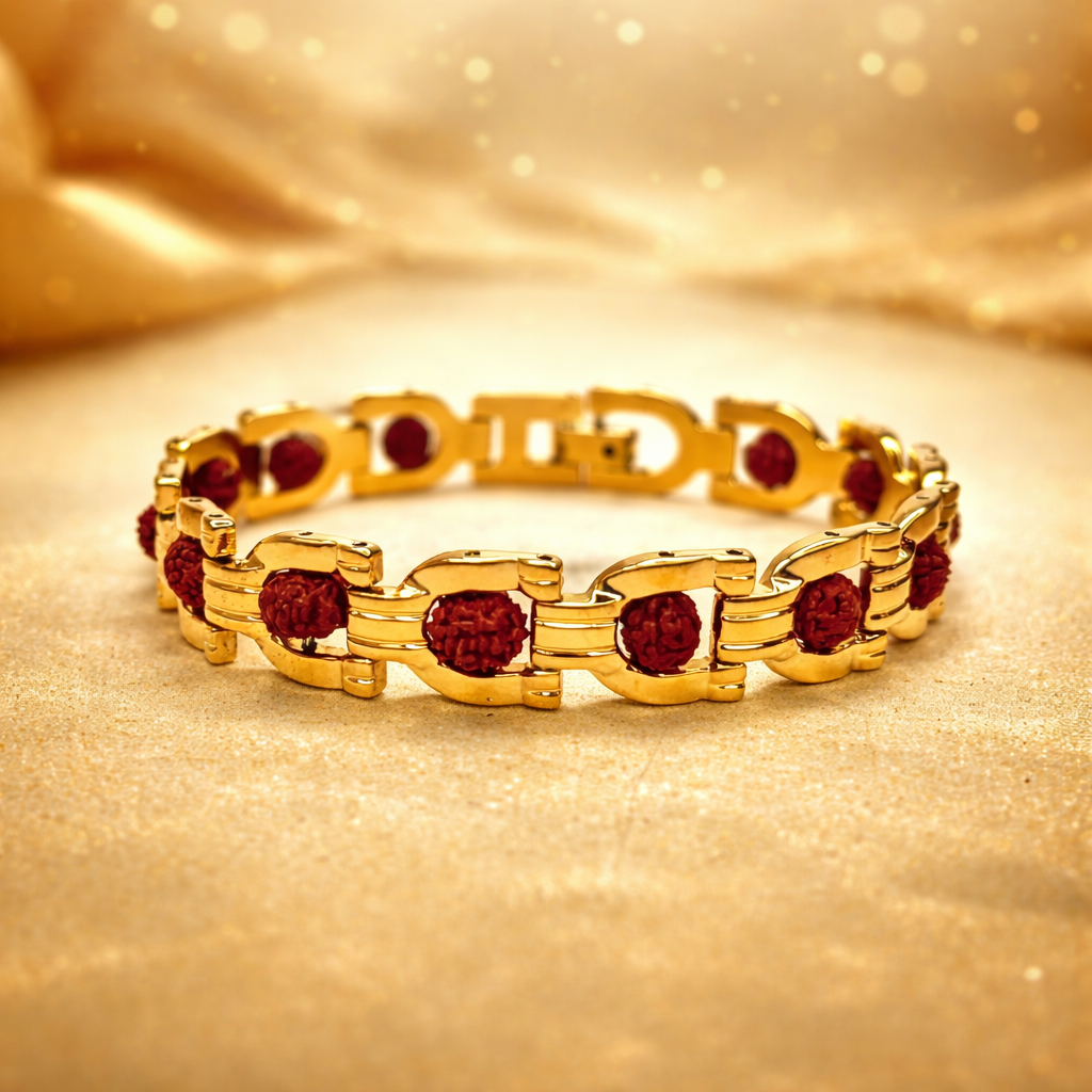 Rudraksha Stainless Steel Bracelet (Men)